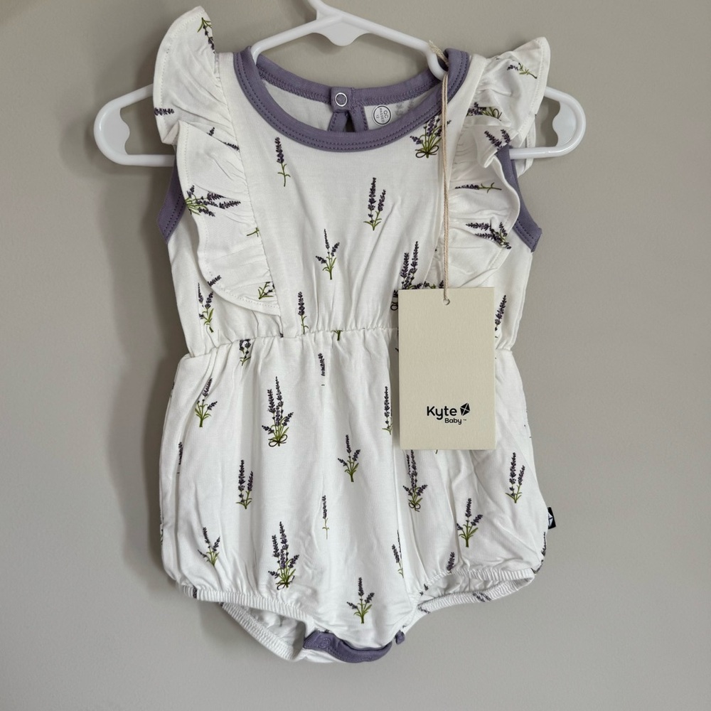 Kyte Baby Bubble Romper Lavender NWT